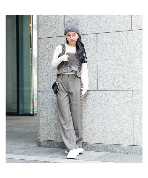 algy（アルジー）の「オールインワン風フリルセットアップ（その他パンツ・キッズ・ミント/インディゴブルー/グレー・SMALL/MEDIUM/X-SMALL/XX-SMALL）」の4枚目の写真