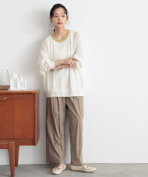 n'OrLABEL(ノアールレーベル)の「【接触冷感】ラグランシアー配色ニット(ニット/セーター・レディース・グレー/ベージュ/アイボリー/ブラック・FREE)」の10枚目の写真