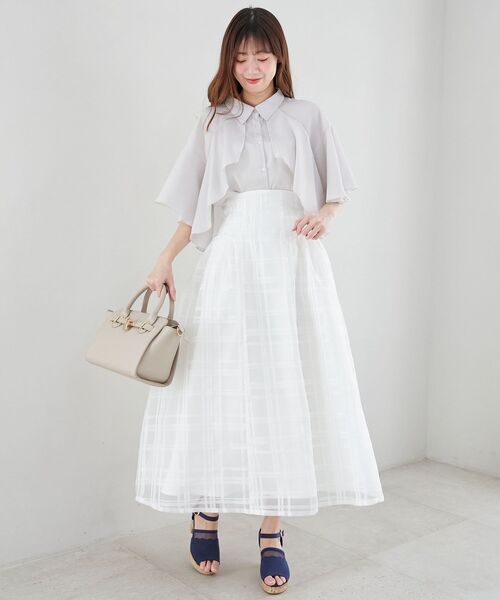 MAJESTIC LEGON(マジェスティックレゴン)の「ハイウエストバックレースアップスカート(スカート・レディース・ブラック/ホワイト系その他/ブラック系その他・SMALL/MEDIUM)」の2枚目の写真