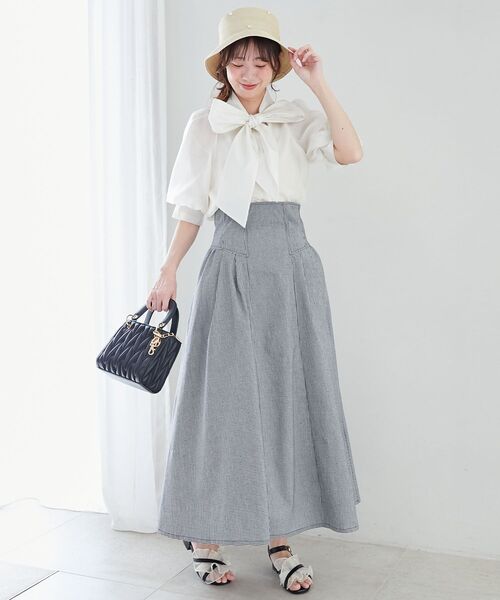 MAJESTIC LEGON(マジェスティックレゴン)の「ハイウエストバックレースアップスカート(スカート・レディース・ブラック/ホワイト系その他/ブラック系その他・SMALL/MEDIUM)」の9枚目の写真