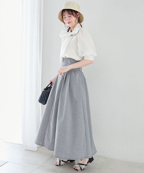 MAJESTIC LEGON(マジェスティックレゴン)の「ハイウエストバックレースアップスカート(スカート・レディース・ブラック/ホワイト系その他/ブラック系その他・SMALL/MEDIUM)」の10枚目の写真
