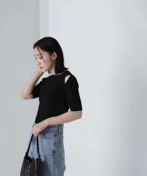 NATURAL BEAUTY BASIC(ナチュラルビューティーベーシック)の「◇ショルダースリットニット(ニット/セーター・レディース・ブラウン/ブラック/オフホワイト・FREE)」の8枚目の写真