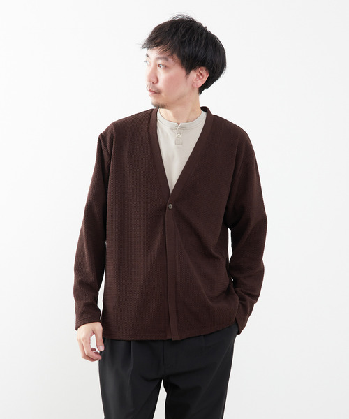 MEN'S MELROSE（メンズメルローズ）の「トロミブリスターワンボタンカーディガン（カーディガン/ボレロ・メンズ・ネイビー/ライトグレー/ブラウン・2/4/3）」の20枚目の写真