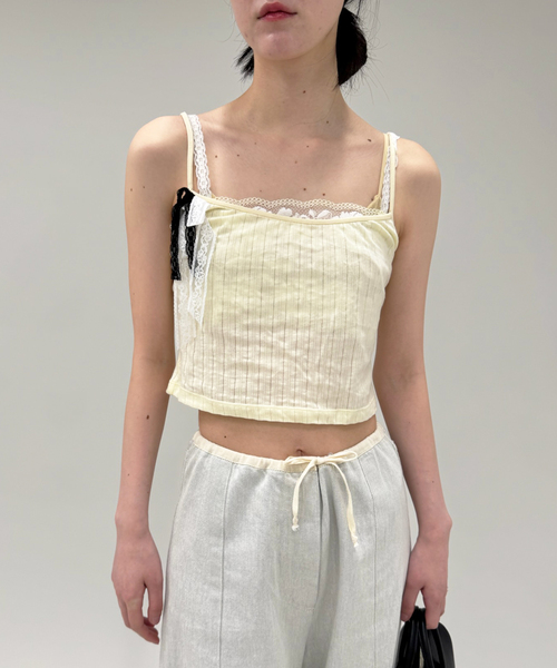 セール】【YUHAN WANG/ユハン ワン】lace lined camisole