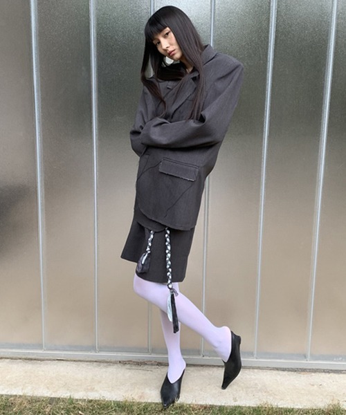 LONSLAN】カットオフデザイン オーバーサイズジャケット CHLONW25s018