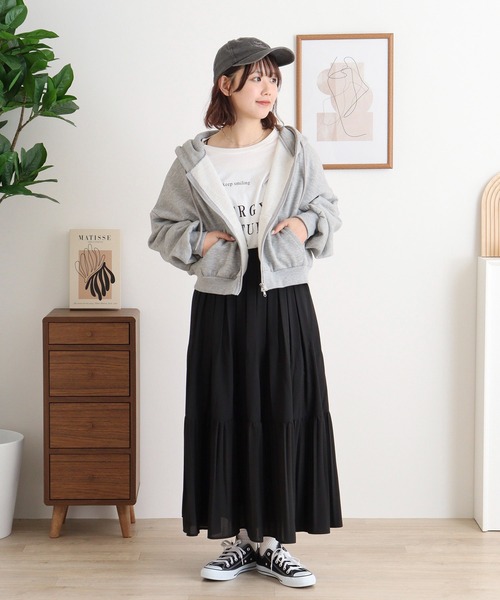 Anna Nicola(アンナニコラ)の「Anna Nicola プリーツ切り替え タックフレアロングスカート(スカート・レディース・キャメル/ブラック/ライム・38)」の21枚目の写真
