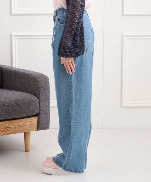 PINK-latte（ピンクラテ）の「センターフリンジデニムパンツ（その他パンツ・キッズ・ベビーピンク/ブルー系その他5/ブラック系3・13/14/15 /16）」の9枚目の写真