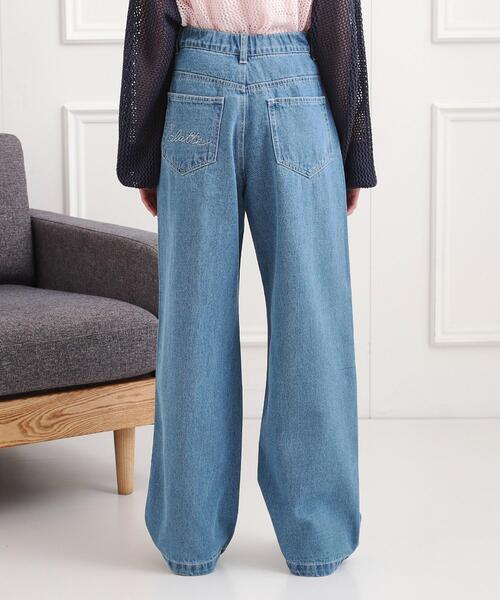 PINK-latte（ピンクラテ）の「センターフリンジデニムパンツ（その他パンツ・キッズ・ベビーピンク/ブルー系その他5/ブラック系3・13/14/15 /16）」の10枚目の写真