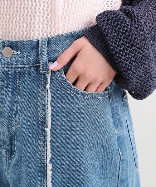 PINK-latte（ピンクラテ）の「センターフリンジデニムパンツ（その他パンツ・キッズ・ベビーピンク/ブルー系その他5/ブラック系3・13/14/15 /16）」の12枚目の写真