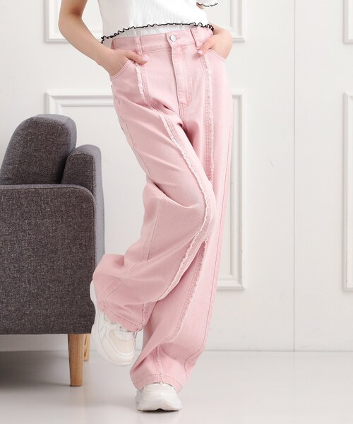 PINK-latte（ピンクラテ）の「センターフリンジデニムパンツ（その他パンツ・キッズ・ベビーピンク/ブルー系その他5/ブラック系3・13/14/15 /16）」の15枚目の写真