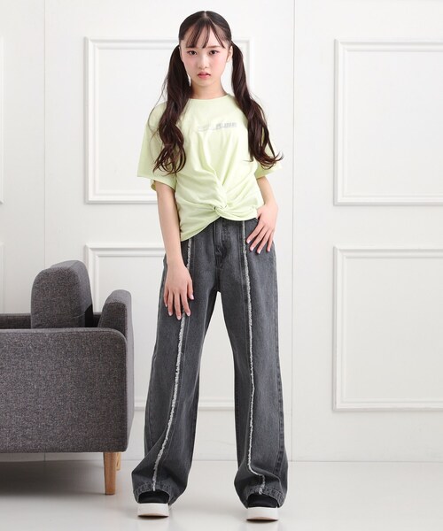 PINK-latte（ピンクラテ）の「センターフリンジデニムパンツ（その他パンツ・キッズ・ベビーピンク/ブルー系その他5/ブラック系3・13/14/15 /16）」の20枚目の写真