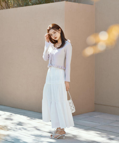 EDIT COLOGNE(エディットコロン)の「《EDIT COLOGNE》ローンレーススカート(スカート・レディース・ホワイト/ブラック・MEDIUM/SMALL)」の22枚目の写真