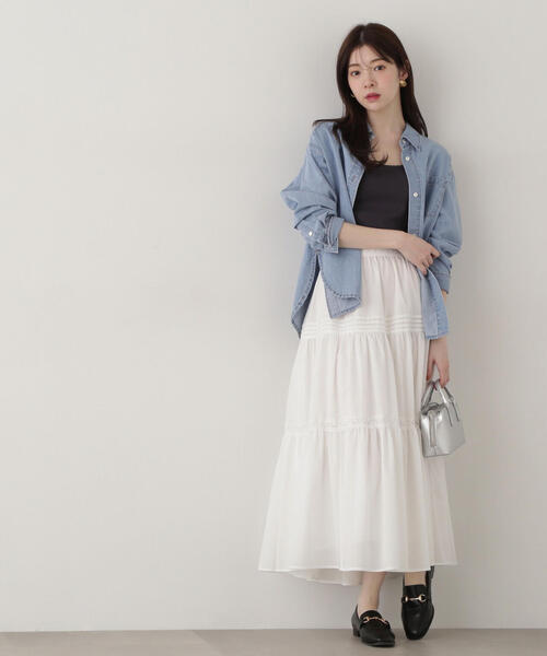 EDIT COLOGNE(エディットコロン)の「《EDIT COLOGNE》ローンレーススカート(スカート・レディース・ホワイト/ブラック・MEDIUM/SMALL)」の20枚目の写真