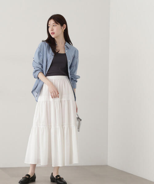 EDIT COLOGNE(エディットコロン)の「《EDIT COLOGNE》ローンレーススカート(スカート・レディース・ホワイト/ブラック・MEDIUM/SMALL)」の19枚目の写真