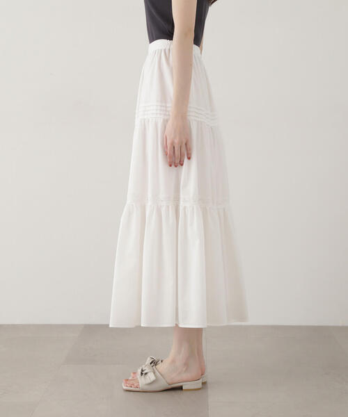 EDIT COLOGNE(エディットコロン)の「《EDIT COLOGNE》ローンレーススカート(スカート・レディース・ホワイト/ブラック・MEDIUM/SMALL)」の14枚目の写真