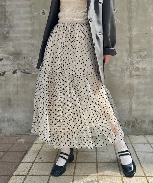 セール】ドットボリュームチュールスカート（スカート）｜SOLLON