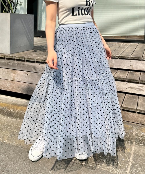 セール】ドットボリュームチュールスカート（スカート）｜SOLLON