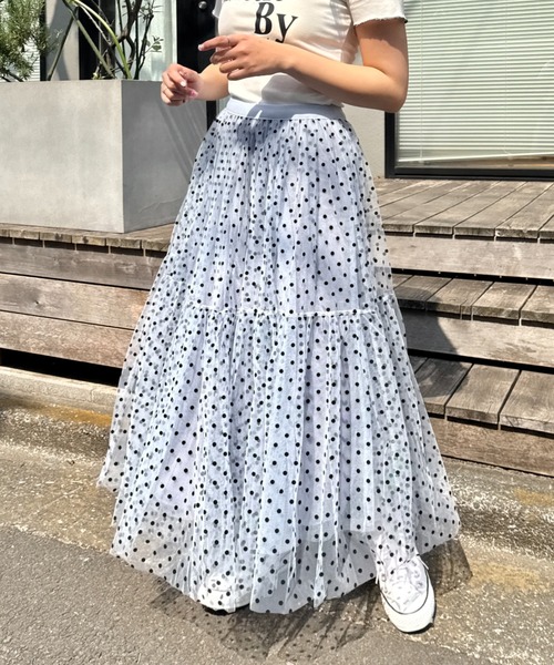 セール】ドットボリュームチュールスカート（スカート）｜SOLLON