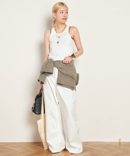 AP STUDIO（エーピーストゥディオ）の「リブタンク（タンクトップ・レディース・ブラック/ホワイト・FREE）」の7枚目の写真