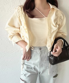 choker rib knit cardigan（チョーカーリブニットカーディガン