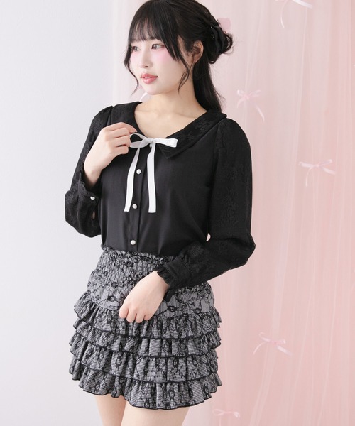 DearMyLoveRose(ディアマイラブローズ)の「選べる衿レース重ね上品ブラウス(シャツ/ブラウス・レディース・ホワイト/ピンク/ホワイト系その他/ブラック/ピンク系その他/ブラック系その他・SMALL/MEDIUM/LARGE/LL/3L)」の3枚目の写真