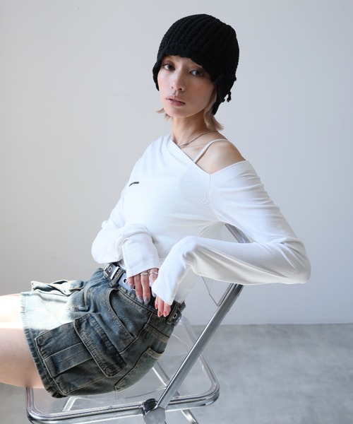 Ulysses(ユリシス)の「ワンショルダーロゴカットソー(Tシャツ/カットソー・レディース・グレー/ブラック/ホワイト・F)」の7枚目の写真
