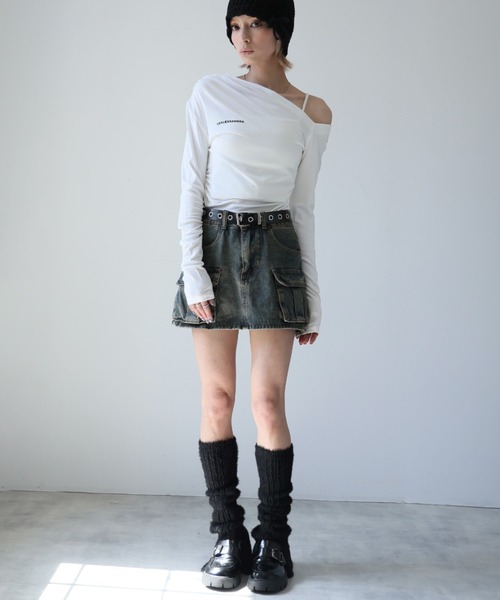 Ulysses(ユリシス)の「ワンショルダーロゴカットソー(Tシャツ/カットソー・レディース・グレー/ブラック/ホワイト・F)」の9枚目の写真