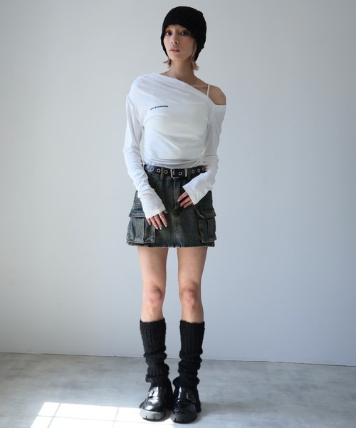 Ulysses(ユリシス)の「ワンショルダーロゴカットソー(Tシャツ/カットソー・レディース・グレー/ブラック/ホワイト・F)」の10枚目の写真