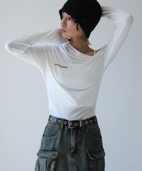 Ulysses(ユリシス)の「ワンショルダーロゴカットソー(Tシャツ/カットソー・レディース・グレー/ブラック/ホワイト・F)」の12枚目の写真