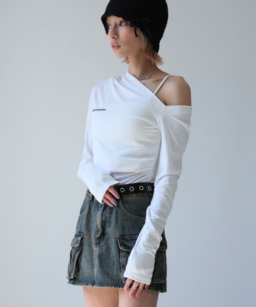 Ulysses(ユリシス)の「ワンショルダーロゴカットソー(Tシャツ/カットソー・レディース・グレー/ブラック/ホワイト・F)」の14枚目の写真