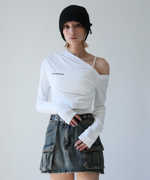 Ulysses(ユリシス)の「ワンショルダーロゴカットソー(Tシャツ/カットソー・レディース・グレー/ブラック/ホワイト・F)」の15枚目の写真