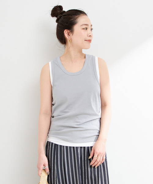 B.C STOCK(ベーセーストック)の「《2点セット》ミントBLENDタンクセット(タンクトップ・レディース・ブラウン/チャコールグレー/ブラック・FREE)」の1枚目の写真