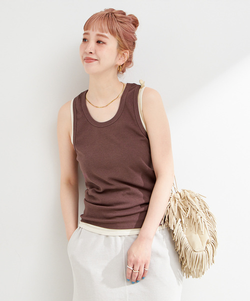 B.C STOCK(ベーセーストック)の「《2点セット》ミントBLENDタンクセット(タンクトップ・レディース・ブラウン/チャコールグレー/ブラック・FREE)」の20枚目の写真