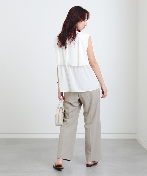 B:MING by BEAMS（ビーミングバイビームス）の「ブラウス × テーパード パンツ（S～L）（スーツセット・レディース・その他1/その他/ブラック・MEDIUM/LARGE/SMALL）」の4枚目の写真