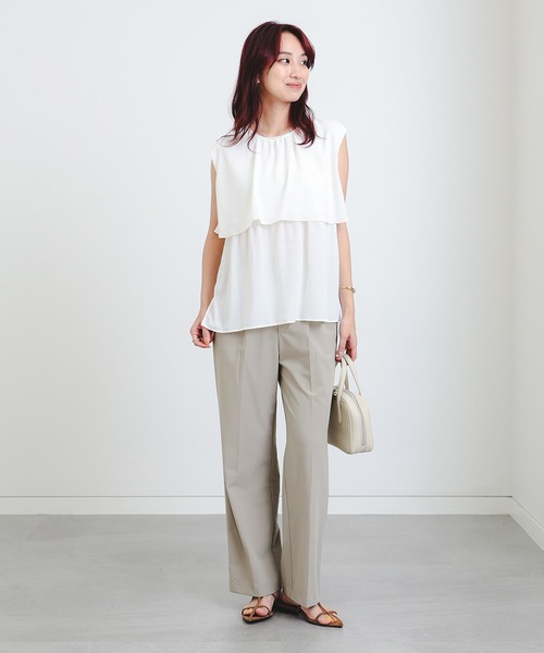 B:MING by BEAMS（ビーミングバイビームス）の「ブラウス × テーパード パンツ（S～L）（スーツセット・レディース・その他1/その他/ブラック・MEDIUM/LARGE/SMALL）」の5枚目の写真
