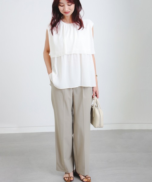 B:MING by BEAMS（ビーミングバイビームス）の「ブラウス × テーパード パンツ（S～L）（スーツセット・レディース・その他1/その他/ブラック・MEDIUM/LARGE/SMALL）」の6枚目の写真