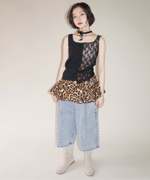 セール】half lace tank tops / ハーフレースタンクトップ