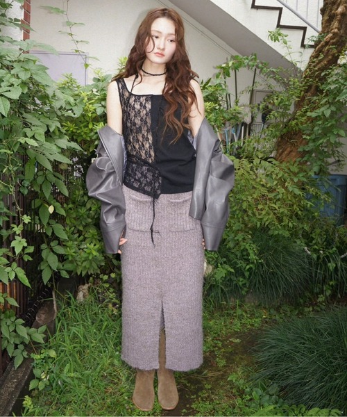 musubore(ムスボレ)の「half lace tank tops / ハーフレースタンクトップ(タンクトップ・レディース・ブラック/ホワイト・FREE)」の20枚目の写真