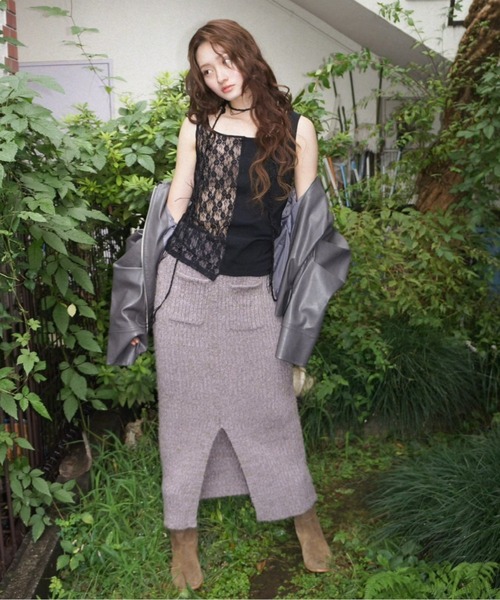 musubore(ムスボレ)の「half lace tank tops / ハーフレースタンクトップ(タンクトップ・レディース・ブラック/ホワイト・FREE)」の21枚目の写真