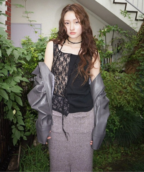 musubore(ムスボレ)の「half lace tank tops / ハーフレースタンクトップ(タンクトップ・レディース・ブラック/ホワイト・FREE)」の22枚目の写真