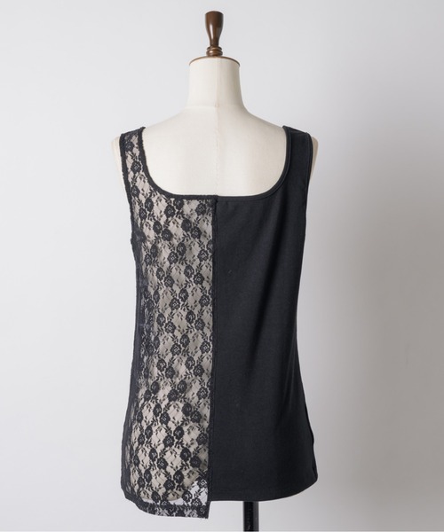 musubore(ムスボレ)の「half lace tank tops / ハーフレースタンクトップ(タンクトップ・レディース・ブラック/ホワイト・FREE)」の7枚目の写真