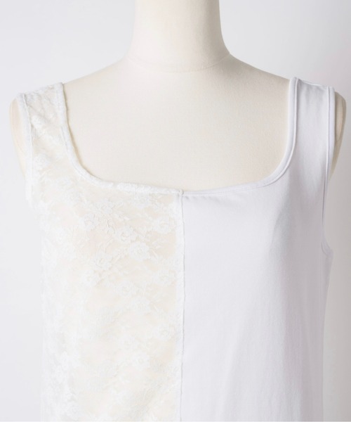 musubore(ムスボレ)の「half lace tank tops / ハーフレースタンクトップ(タンクトップ・レディース・ブラック/ホワイト・FREE)」の11枚目の写真