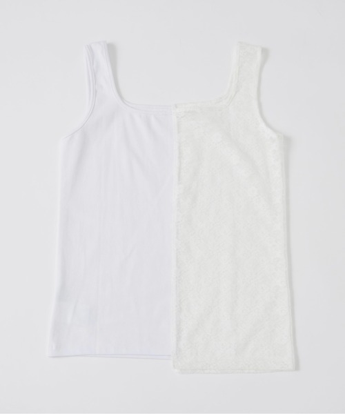 musubore(ムスボレ)の「half lace tank tops / ハーフレースタンクトップ(タンクトップ・レディース・ブラック/ホワイト・FREE)」の12枚目の写真