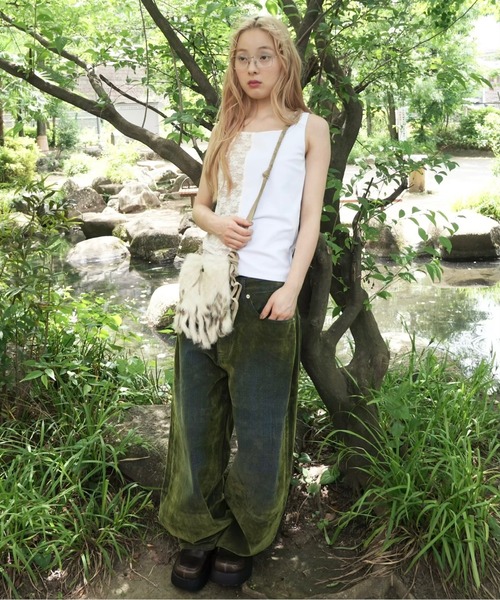 musubore(ムスボレ)の「half lace tank tops / ハーフレースタンクトップ(タンクトップ・レディース・ブラック/ホワイト・FREE)」の16枚目の写真