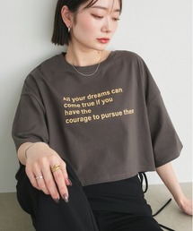 アソート 箔プリント/ロゴプリント ショート丈Tシャツ