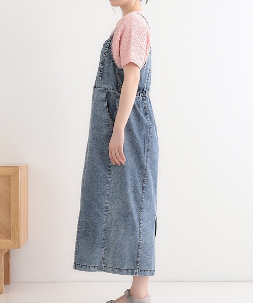 Cutie Blonde（キューティーブロンド）の「【S-LL/セットアップ可】ライトオンスデニム ZIPキャミワンピース（ワンピース・レディース・ライトブルー/ブルー・01/02/03/04）」の12枚目の写真