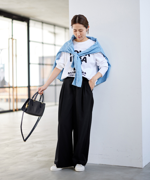 ≪WEB限定追加≫ウォッシャブルTWタックワイドパンツ（スラックス