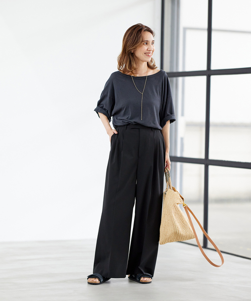 ≪WEB限定追加≫ウォッシャブルTWタックワイドパンツ（スラックス