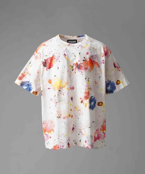 UNISEX》Flower Print Prime-Over Crew Neck T-Shirt/フラワー