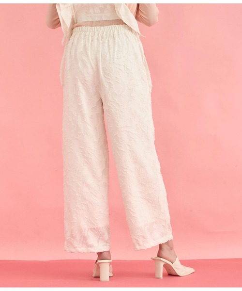 Settimissimo(セッティミッシモ)の「フリンジジャガード ウエストタック ワイド パンツ(その他パンツ・レディース・アイボリー/ブラック・FREE)」の5枚目の写真